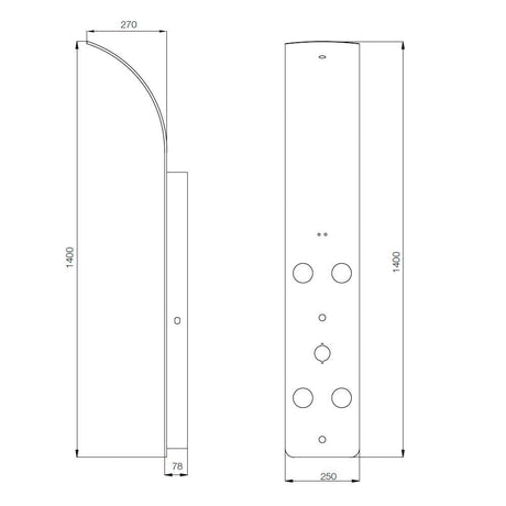SHOWER PANEL - JAQUAR FAUCETS -  ( WHITE - GLASSY WHITE - 1400x250 mm - 56inchX10inch )