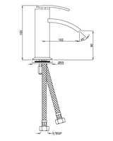 SL BASIN MIXER W/PIPES - ARTIZE FAUCET -  ( CHROME - SIGNAC - 0x15 mm - 0inchX0.5inch )