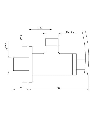 ANGULAR STOP COCK WITH WALL FLANGE - ARTIZE FAUCET - (BLUSH GOLD PVD - SIGNAC - 0x15 mm - 0inchX0.5inch)