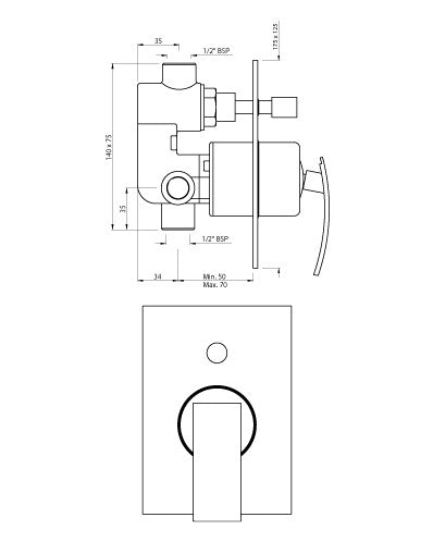 SL CONC.DIVERTOR HIGH FLOW - ARTIZE FAUCET -  ( ANTIQUE COPPER - SIGNAC - 0x15 mm - 0inchX0.5inch )