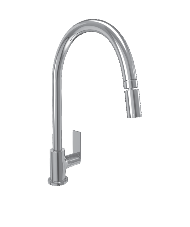 KITCHEN MIXER SINGLE LEVER TABLE MOUNTED WITH SWIVEL SPOUT & BRAIDED HOSES - LUXELET -  ( CHROME - FANGO - 0x15 mm - 0inchX0.5inch )