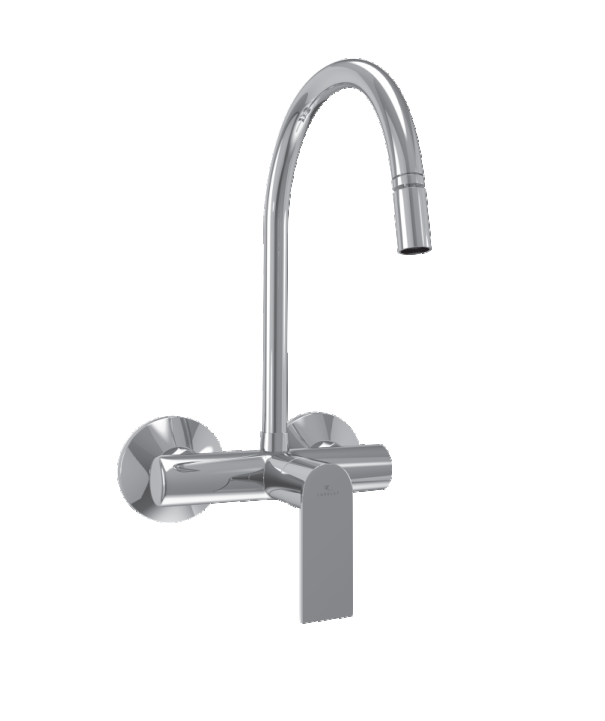 KITCHEN MIXER SINGLE LEVER TABLE MOUNTED WITH SWIVEL SPOUT & BRAIDED HOSES - LUXELET -  ( CHROME - FANGO - 0x15 mm - 0inchX0.5inch )