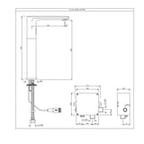 OPAL PRIME TALL BOY SENSOR FAUCET FOR WASH BASIN - JAQUAR FAUCETS -  ( GRAPHITE - SENSOR - 0x15 mm - 0inchX0.5inch )