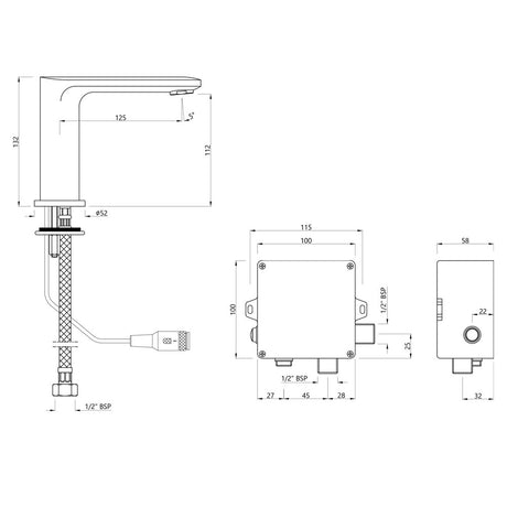 FAUCET FOR WASH BASIN - JAQUAR FAUCETS -  ( CHROME - OPAL PRIME SENSOR - 0x15 mm - 0inchX0.5inch )