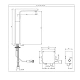 TALL BOY FAUCET FOR WASH BASIN - JAQUAR FAUCETS -  ( CHROME - KUBIX PRIME SENSOR - 0x15 mm - 0inchX0.5inch )