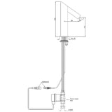 FAUCET FOR WASH BASIN SQ (BATTERY OP) - JAQUAR FAUCETS -  ( CHROME - SENSOR - 0x15 mm - 0inchX0.5inch )