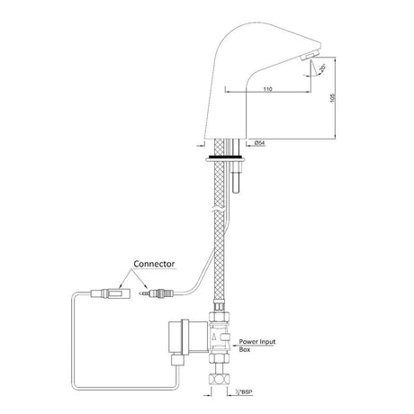 FAUCET FOR WASH BASIN (BATTERY OP) - JAQUAR FAUCETS -  ( CHROME - SENSOR - 0x15 mm - 0inchX0.5inch )