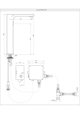LAGUNA TALL BOY SENSOR FAUCET FOR WASH BASIN WITH PRE-MIXED WATER SUPPLY KIT (BATTERY OPERATED) - JAQUAR FAUCETS - (CHROME - SENSOR FAUCETS - 0x15 mm - 0inchX0.5inch)