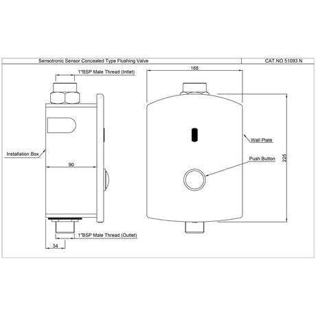CON.TYPE FLUSH VLV FOR W.C(BATTERY OP) - JAQUAR FAUCETS -  ( STL - SENSOR - 0x32 mm - 0inchX1.25inch )