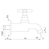 BIB COCK STRAIGHT LINE W/FLANGE - JAQUAR FAUCETS -  ( CHROME - SOLO - 0x15 mm - 0inchX0.5inch )