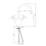 C.H. BASIN MIXER W.BRAIDED PIPE - JAQUAR FAUCETS -  ( CHROME - SOLO - 0x15 mm - 0inchX0.5inch )