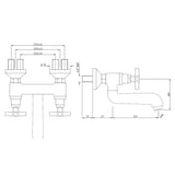 WALL MIXER NON TELEPHONIC - JAQUAR FAUCETS -  ( CHROME - SOLO - 0x15 mm - 0inchX0.5inch )