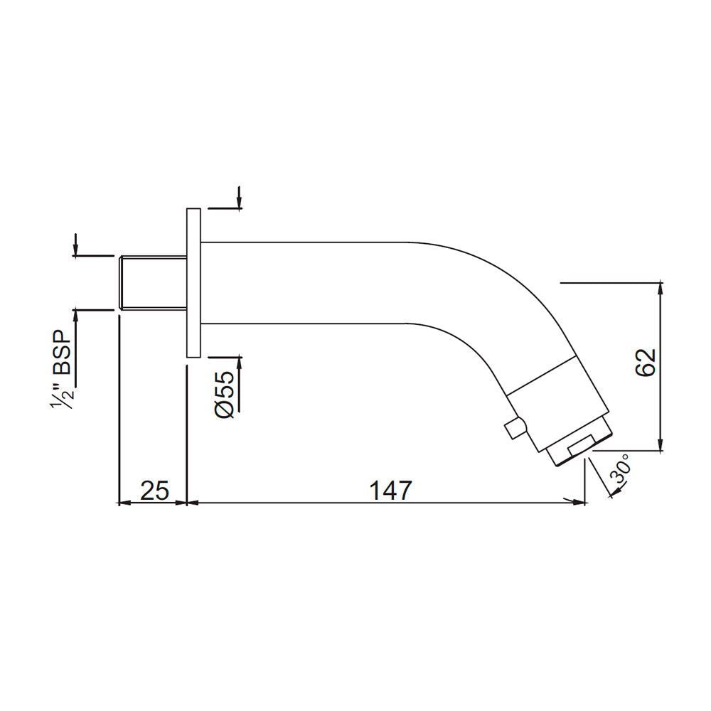 BIB COCK SPOUT OPERATED - JAQUAR FAUCETS -  ( CHROME - SPOUT OP.TAP - 0x15 mm - 0inchX0.5inch )