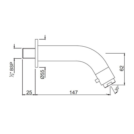 BIB COCK SPOUT OPERATED - JAQUAR FAUCETS -  ( CHROME - SPOUT OP.TAP - 0x15 mm - 0inchX0.5inch )