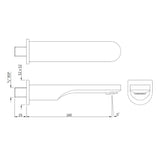 BATH TUB SPOUT - JAQUAR FAUCETS -  ( STAINLESS STEEL - SPOUT - 0x15 mm - 0inchX0.5inch )