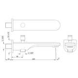 OPAL PRIME BATH TUB SPOUT WITH BUTTON - JAQUAR FAUCETS -  ( GRAPHITE - SPOUT - 0x15 mm - 0inchX0.5inch )
