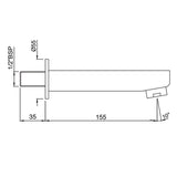 PLAIN SPOUT - JAQUAR FAUCETS -  ( CHROME - SPOUT - 0x15 mm - 0inchX0.5inch )