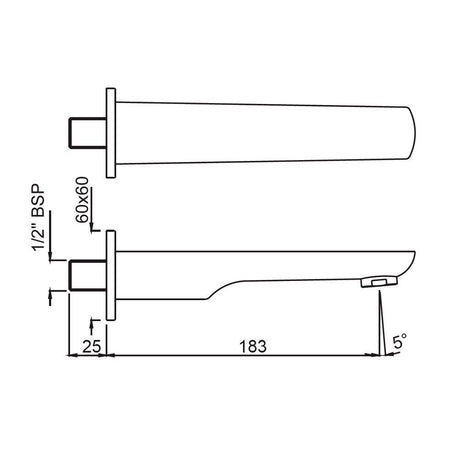 PLAIN SPOUT - JAQUAR FAUCETS -  ( ANTIQUE COPPER - SPOUT - 0x15 mm - 0inchX0.5inch )