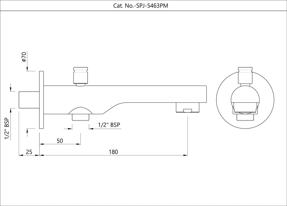 BUTTON SPOUT - JAQUAR FAUCETS -  ( CHROME - SPOUT - 0x15 mm - 0inchX0.5inch )