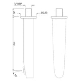 BATH TUB SPOUT WITH WALL FLANGE - JAQUAR FAUCETS -  ( ANTIQUE COPPER - VIGNETTE PRIME - 0x15 mm - 0inchX0.5inch )