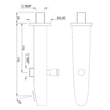 BUTTON SPOUT - JAQUAR FAUCETS -  ( BLACK MATT - SPOUT - 0x15 mm - 0inchX0.5inch )