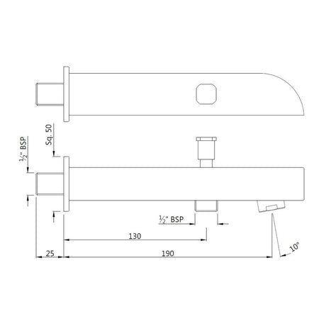 BUTTON SPOUT - JAQUAR FAUCETS -  ( BCH - SPOUT - 0x15 mm - 0inchX0.5inch )