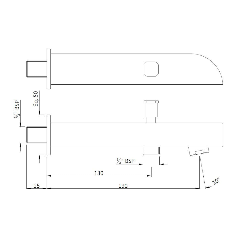 BUTTON SPOUT - JAQUAR FAUCETS -  ( GRAPHITE - SPOUT - 0x15 mm - 0inchX0.5inch )