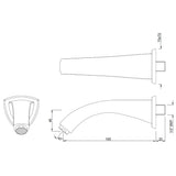 BATH TUB SPOUT - JAQUAR FAUCETS -  ( CHROME - SPOUT - 0x15 mm - 0inchX0.5inch )