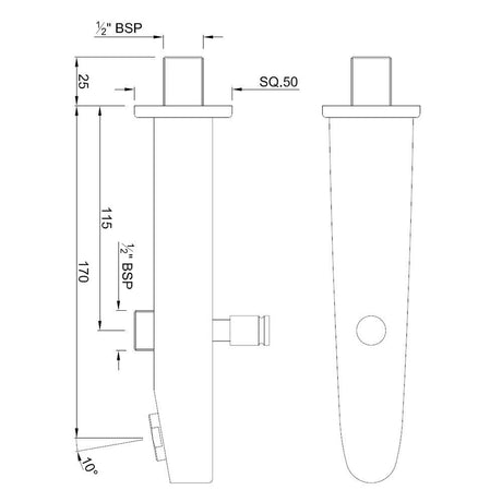 BUTTON SPOUT - JAQUAR FAUCETS -  ( STAINLESS STEEL - SPOUT - 0x0 mm - 0inchx0inch )