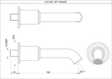 BATHTUB SPOUT WITH WALL FLANGE - ARTIZE FAUCET -  ( GOLD BRIGHT PVD - VIC - 0x0 mm - 0inchX0inch )