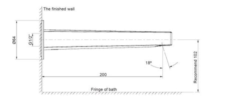(PRUN)TAUT-PLAIN BATH SPOUT W/O DIVERTER - KOHLER POPULAR -  ( POLISHED CHROME - POPULAR - 0x0 mm - 0inchx0inch )