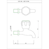 BIB COCK SHORT BODY W/O FLANGE - ESSCO FAUCET -  ( CHROME - SOMETHING SPL - 0x15 mm - 0inchX0.6inch )