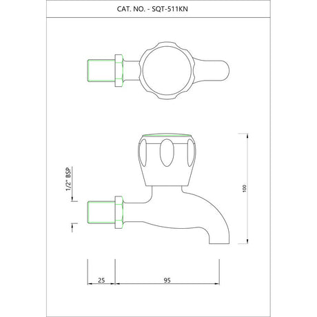 BIB COCK SHORT BODY W/O FLANGE - ESSCO FAUCET -  ( CHROME - SOMETHING SPL - 0x15 mm - 0inchX0.6inch )