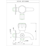 2-WAY BIB COCK W/FLANGE - ESSCO FAUCET -  ( CHROME - SOMETHING SPL - 0x15 mm - 0inchX0.6inch )