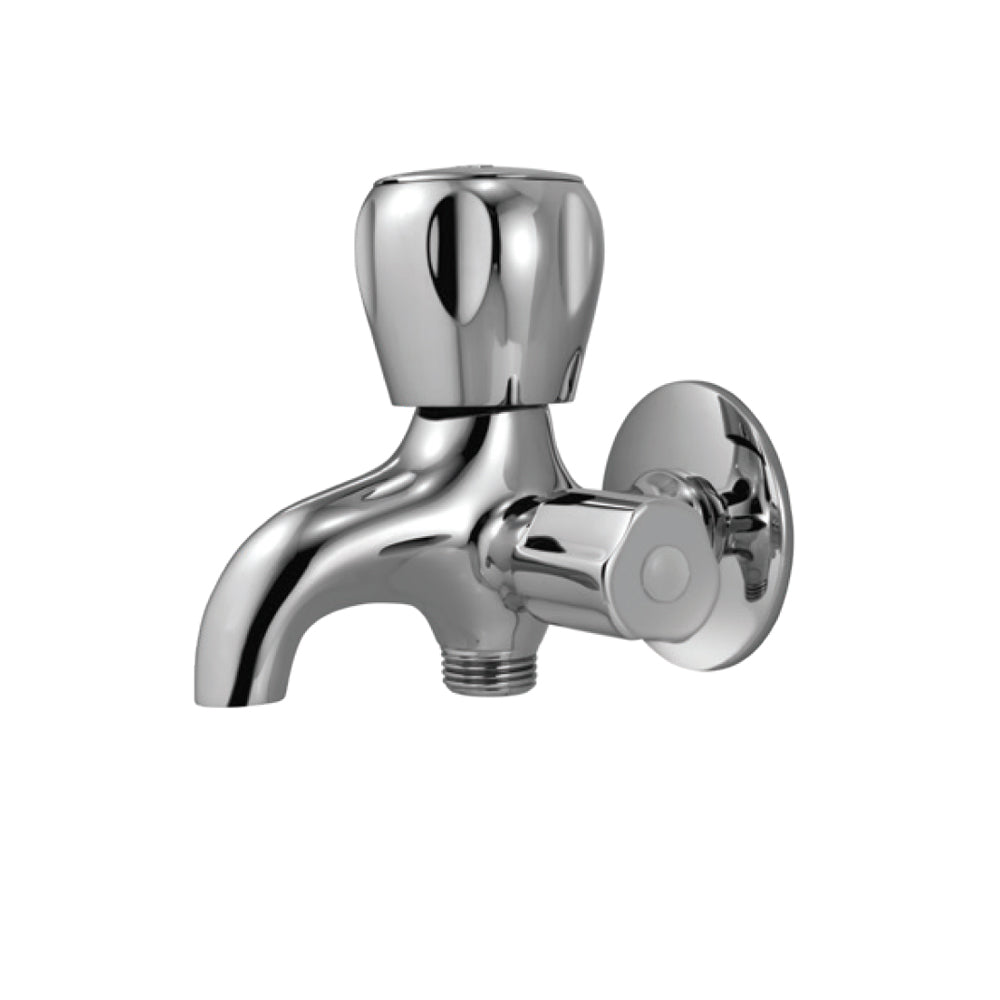 2-WAY BIB COCK W/FLANGE - ESSCO FAUCET -  ( CHROME - SOMETHING SPL - 0x15 mm - 0inchX0.6inch )