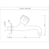 LONG BODY BIB COCK W/FLANGE - ESSCO FAUCET -  ( CHROME - SOMETHING SPL - 0x15 mm - 0inchX0.6inch )