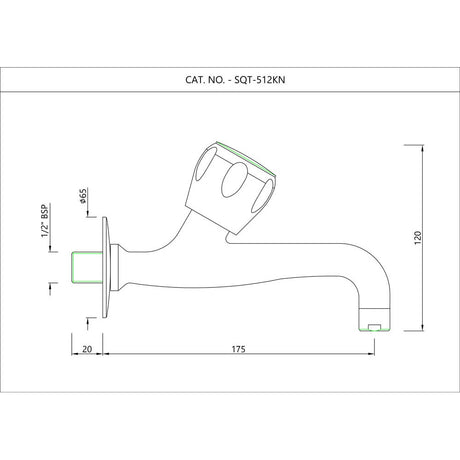 LONG BODY BIB COCK W/FLANGE - ESSCO FAUCET -  ( CHROME - SOMETHING SPL - 0x15 mm - 0inchX0.6inch )