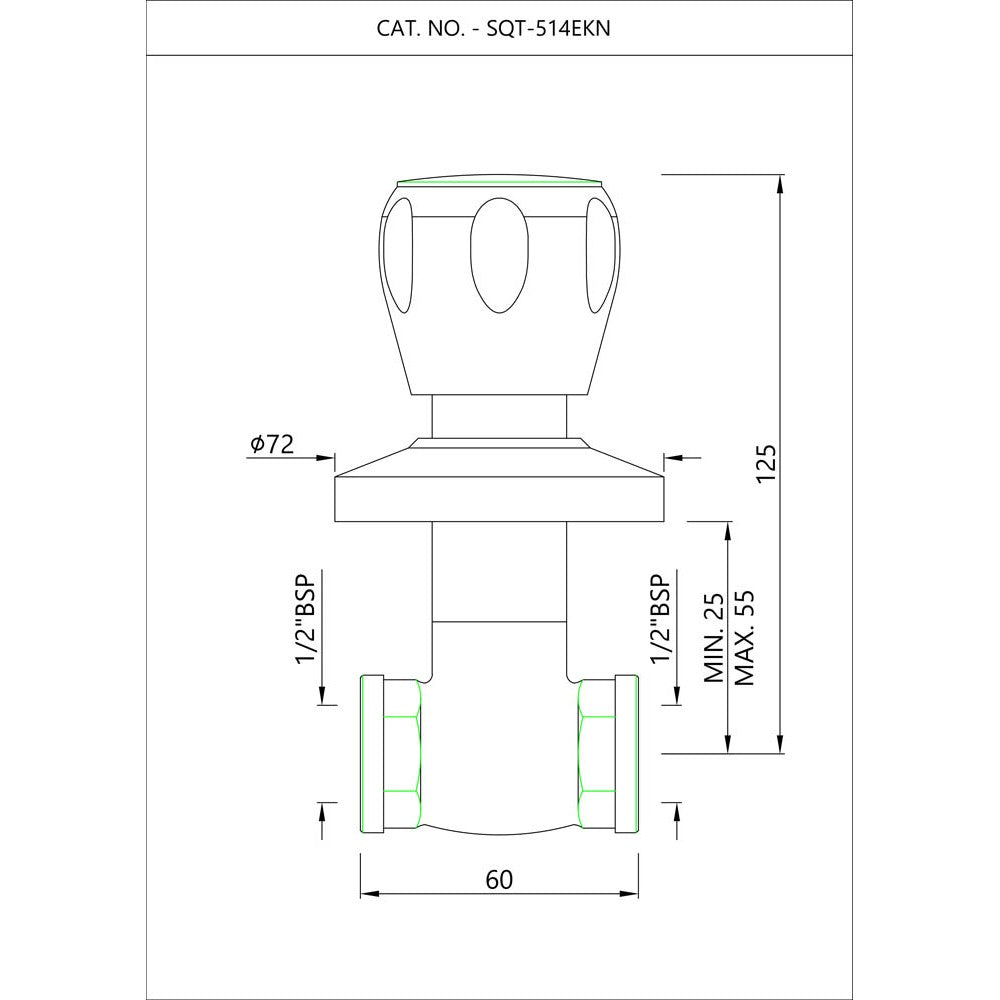 CONC.STOP COCK - ESSCO FAUCET -  ( CHROME - SOMETHING SPL - 0x15 mm - 0inchX0.5inch )