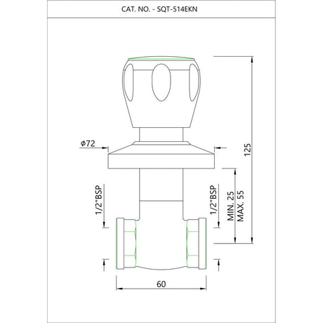 CONC.STOP COCK - ESSCO FAUCET -  ( CHROME - SOMETHING SPL - 0x15 mm - 0inchX0.5inch )