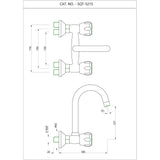 SINK MIXER WITH W/M SWINGING PIPE SPOUT - ESSCO FAUCET -  ( CHROME - SUMTHING SPECIAL - 0x15 mm - 0inchX0.5inch )