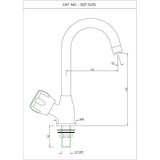 SINK COCK WITH T/M SWINGING PIPE SPOUT - ESSCO FAUCET -  ( CHROME - SUMTHING SPECIAL - 0x15 mm - 0inchX0.5inch )