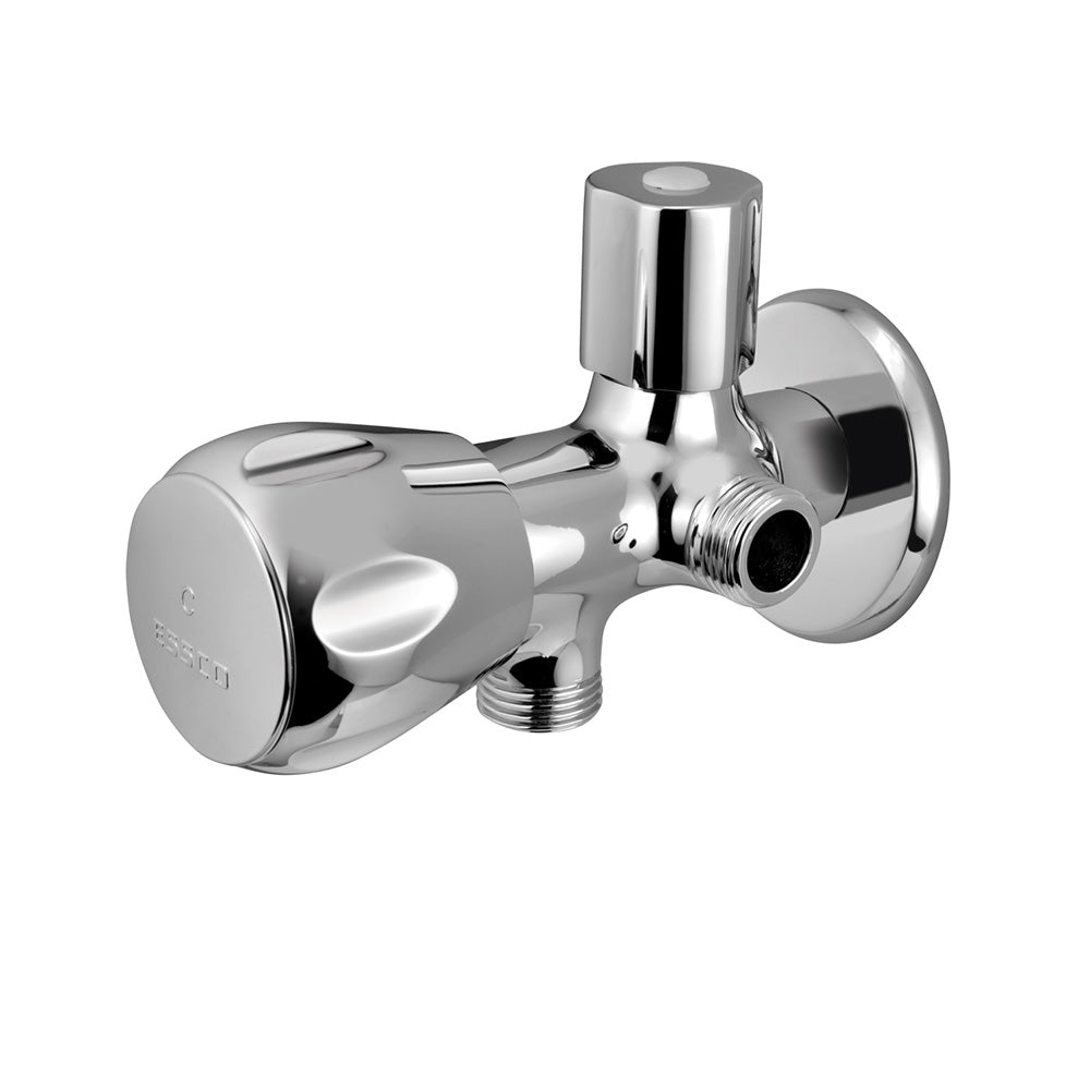 2 WAY ANGLE VALVE WITH WALL FLANGE - ESSCO FAUCET -  ( CHROME - SUMTHING SPL - 0x15 mm - 21.4inchX0.6inch )
