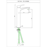 SINGLE LEVER TALL BOY W/POPUP   - ESSCO FAUCET -  ( CHROME - STELLA - 0x15 mm - 0inchX0.5inch )