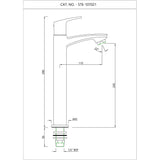 PILLAR COCK WITH EXT BODY - ESSCO FAUCET -  ( CHROME - STELLA - 0x15 mm - 0inchX0.5inch )