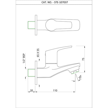 BIB COCK WITH WALL FLANGE - ESSCO FAUCET -  ( CHROME - STELLA - 0x15 mm - 0inchX0.5inch )