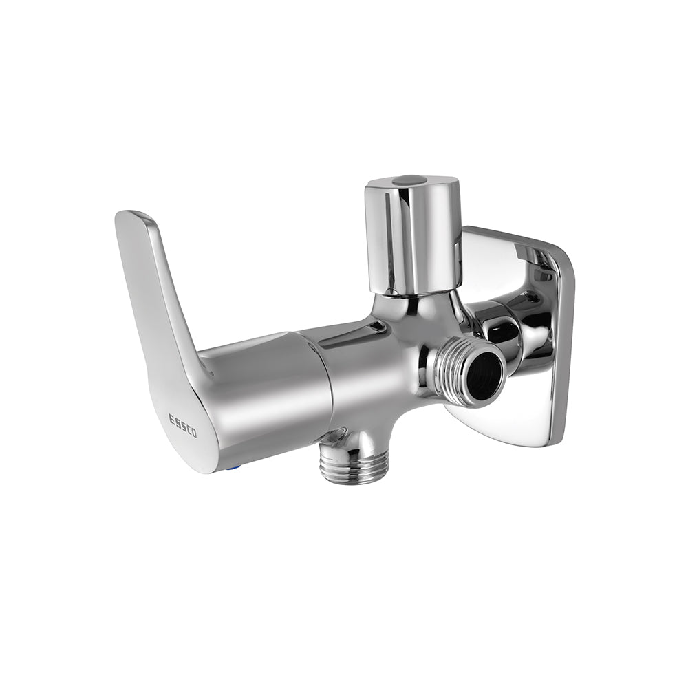 2-WAY ANGULAR STOP COCK W/FLANGE - ESSCO FAUCET -  ( CHROME - STELLA - 0x15 mm - 0inchX0.6inch )
