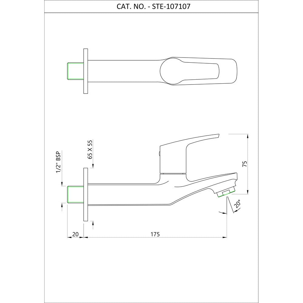 LONG BODY BIB COCK WITH WALL FLANGE - ESSCO FAUCET -  ( CHROME - STELLA - 0x0 mm - 0inchx0inch )