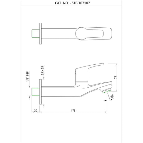 LONG BODY BIB COCK WITH WALL FLANGE - ESSCO FAUCET -  ( CHROME - STELLA - 0x0 mm - 0inchx0inch )