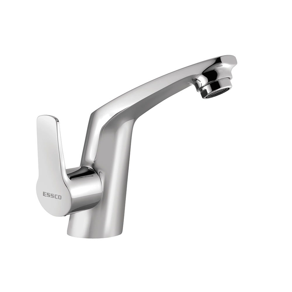 SWAN NECK TAP WITH LEFT HAND OPERATING KNOB - ESSCO FAUCET -  ( CHROME - STELLA - 0x15 mm - 0inchX0.5inch )