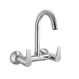 SINK MIXER W/SWINGING SPOUT W/M WITH CONNECTING LEGS & WALL FLANGE - ESSCO FAUCET -  ( CHROME - STELLA - 0x15 mm - 0inchX0.5inch )